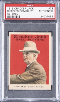 1915 Cracker Jack #23 Charles Comiskey - PSA Authentic (Altered)